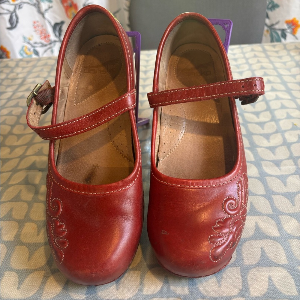 Dansko red mary janes